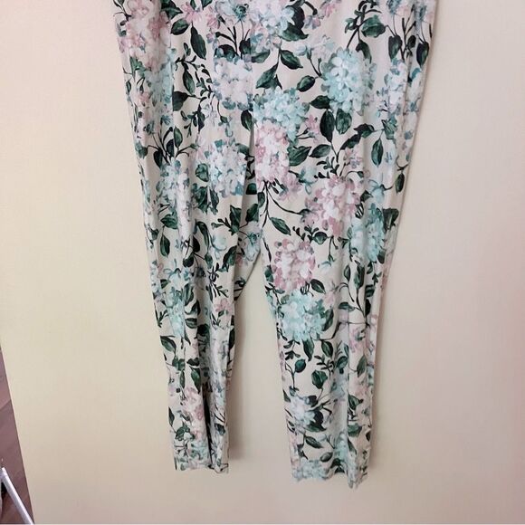 J.Jill Women’s Linen Stretch Floral Print Pull-On Straight Leg Pants Size Large - Picture 7 of 13